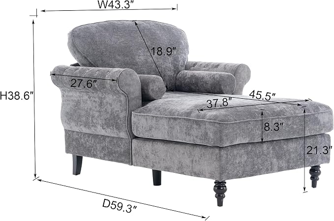 GDFStudio Chenille Recliner Sofa Chair - Image 2