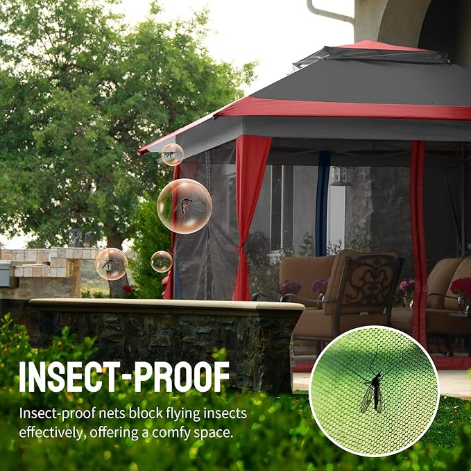 CROWN SHADES 13x13 Pop Up Gazebo, Canopy Tent, Gazebos on Clearance - Image 5