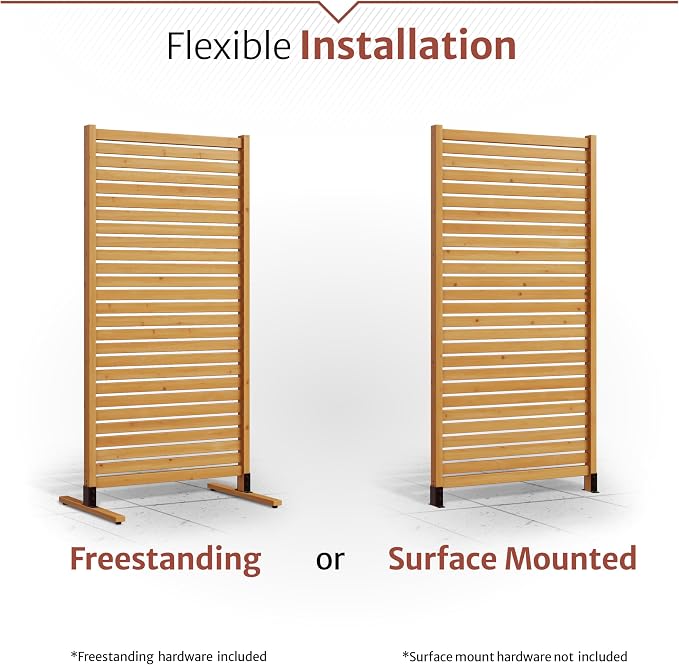 6.1ft H x 3ft W Freestanding or Surface Mounted Enclo Tiaga Privacy Screen - Image 5