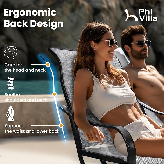 PHI VILLA 7 Piece Patio Dining Set, 6 Swivel Patio Chairs - Image 5