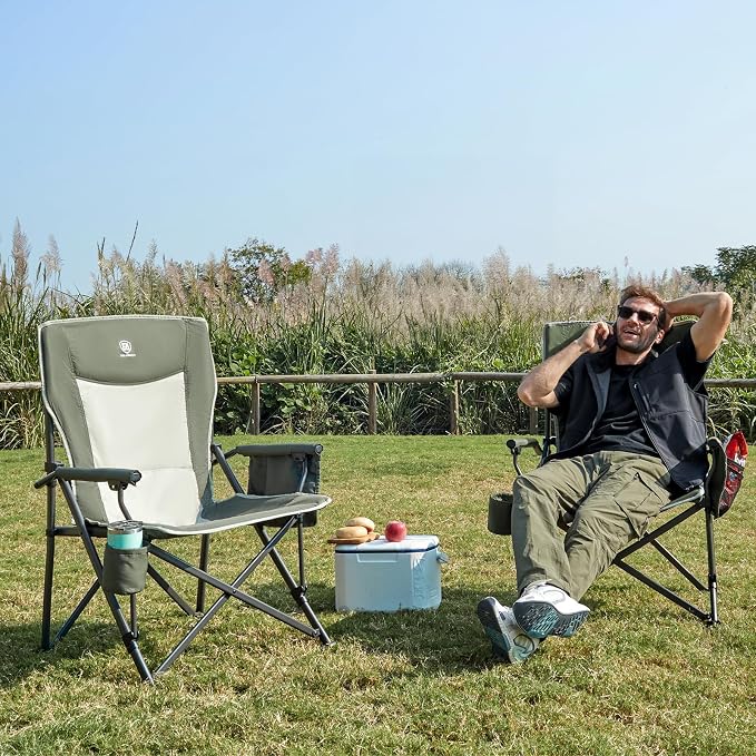 EVER ADVANCED Oversized Folding Camping Chair, - Image 2