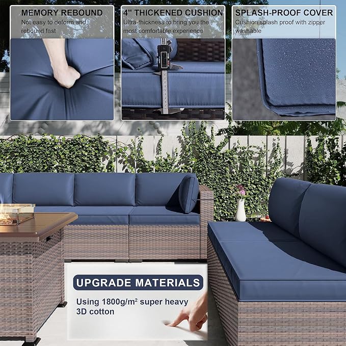 Kullavik 13 Pieces Outdoor Patio Furniture Set - Image 4