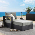 Modway Tahoe Aluminum Outdoor Chaise Lounge in Gray Charcoal by Modway