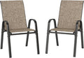 PHI VILLA Patio Chairs Set of 2, Outdoor Stackable Dining Chairs by PHIVILLAThepioneerofcomfortablehouseholdsupplies
