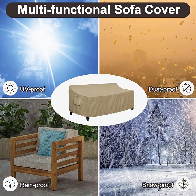 PureFit Outdoor Couch Cover Waterproof Patio Sofa Furniture Covers, 4-Seater - Image 6