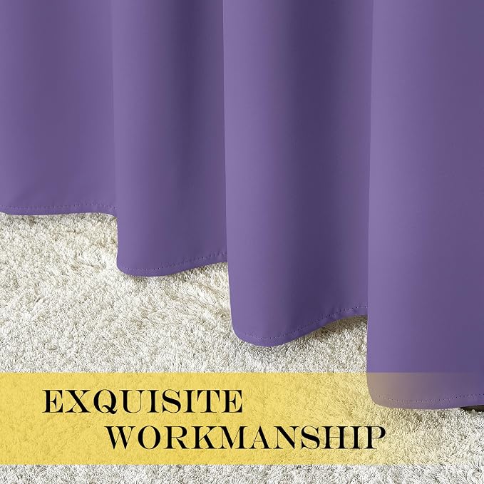 NICETOWN Blackout Lilac Purple Curtain 84 inches Long, Energy Saving Thermal - Image 7