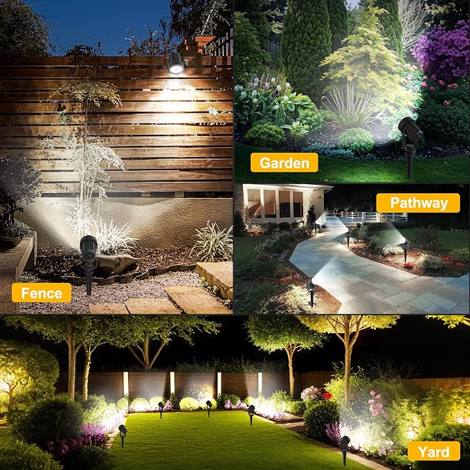 T-SUNUS Christmas Solar Spot Lights Outdoor White 6000K IP65 Waterproof 2-in-1 - Image 7