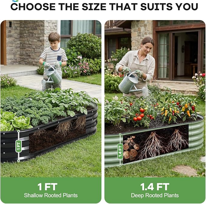 Galvanized Raised Garden Bed Outdoor, Rust-Resistant Garden Planter Box - Image 9