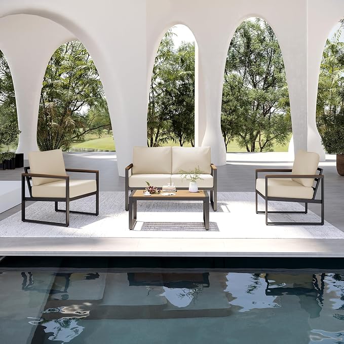 Aoxun Patio Furniture Set, 4 Piece Outdoor Patio Furniture - Image 5
