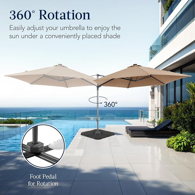Best Choice Products 10ft Offset Cantilever Hanging Market Patio Umbrella - Image 3