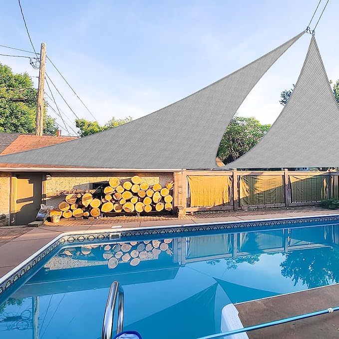 E&K Sunrise 9' x 9' x 9' Sun Shade Sail Triangle Canopy Shade Cover UV Block by EKSUNRISEINC