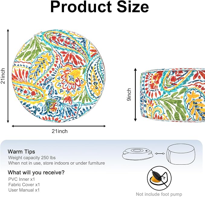 Inflatable Ottoman Stool D21 xH9 - Image 2