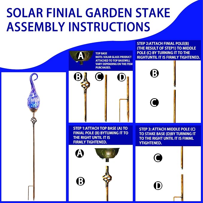Garden Solar Lights Outdoor, Decorative LED Pearlized Glass Spiral Garden Stake - Image 7