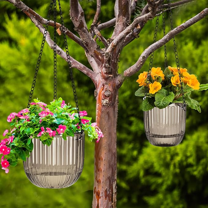 Maxcheck 4 Pcs Self Watering Hanging Planters Indoor Gift 6.5'' 4.5'' Hanging - Image 5