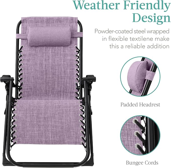Best Choice Products Oversized Zero Gravity Chair, Folding Outdoor Patio - Image 4