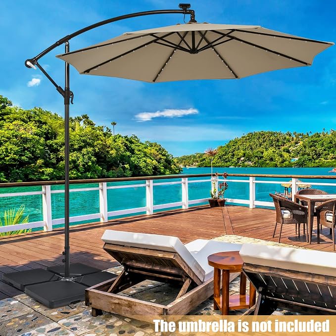 Tangkula 4Pcs 13L 220 lbs Cantilever Offset Patio Umbrella Base, Water & Sand - Image 7