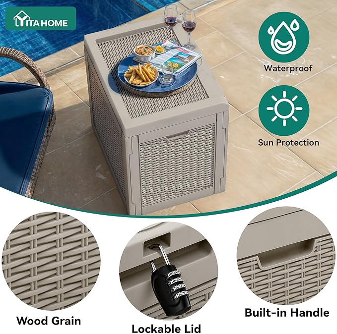 YITAHOME 32 Gallon Deck Box, Resin Storage - Image 3