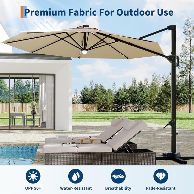 Garvee 10 ft Cantilever Patio Umbrella - Image 6
