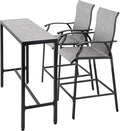 NUU GARDEN 3 Piece Patio Bar Set, 2 Textilene High Bar Stools and Patio Bar by NUUGARDENCORPORATION