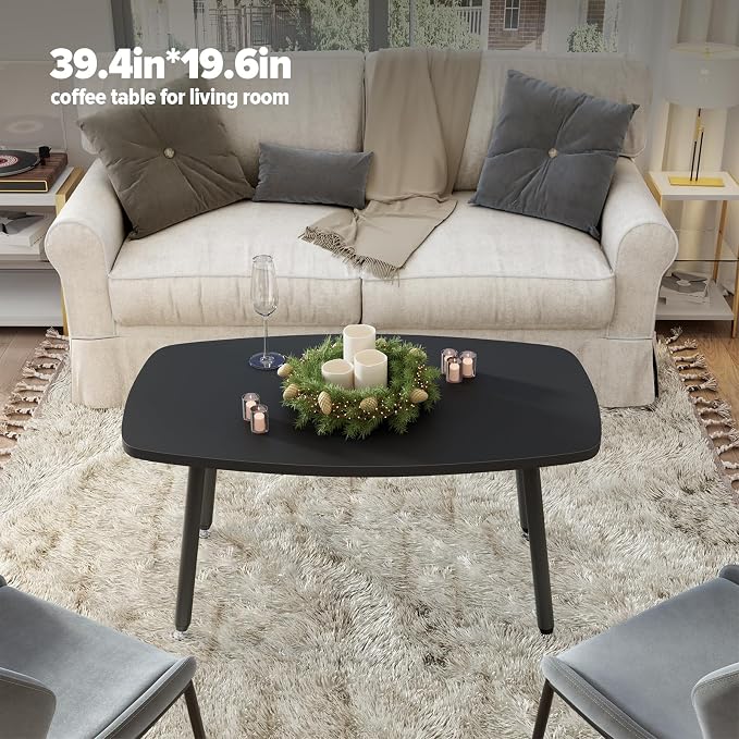 WOHOMO Folding Coffee Table 39.3'' Black Coffee Tables - Image 4