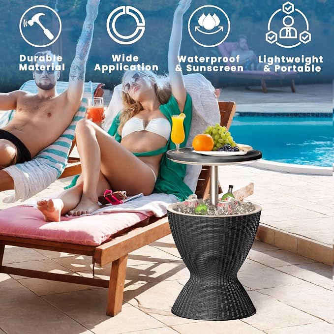 EasyUp Outdoor Cooler Bar Table – 8 Gallon Outdoor Patio Cooler Table - Image 7