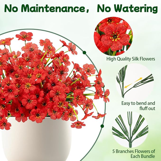 MACTING 12 Bundles Artificial Flowers - Image 4