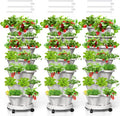 Strawberry Vertical Planters Tower Garden 3 Pack, 7 Tiered Stacking Herb by Tectsia