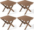 SERWALL Folding Outdoor Side Table Set of 4, Small Adirondack Side Table by SERWALL