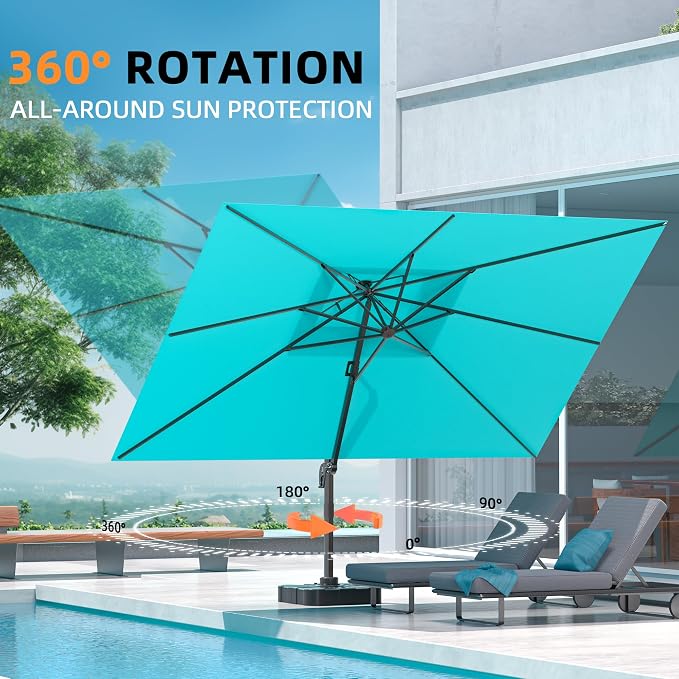 9' X 12' Double Top Cantilever Patio Umbrella - Image 3