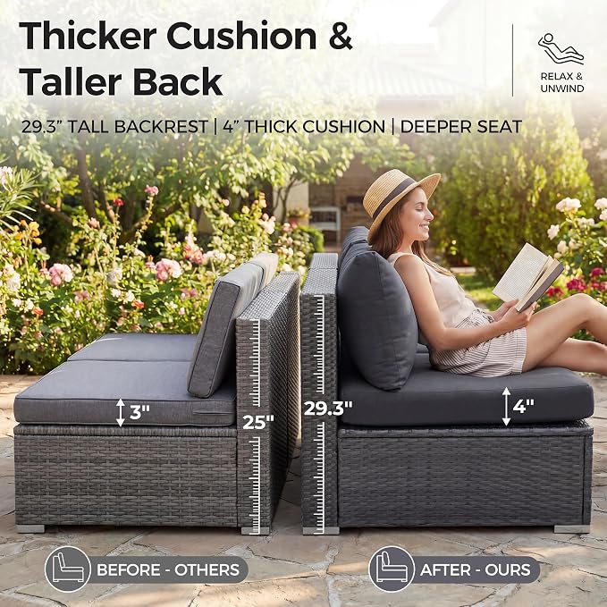 NICESOUL 10 Piece Contemporary Patio Furniture Set - Image 7