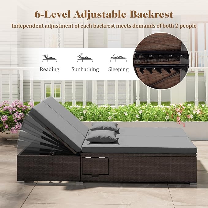 Tangkula Outdoor Rattan Daybed - Image 5