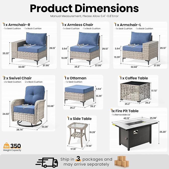ovios 9-Piece Patio Furniture Set - Image 9