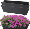 2PCS 24Inch Rectangle Window Box Liner Felt Planter Basket Liner Insert Black by Fantang