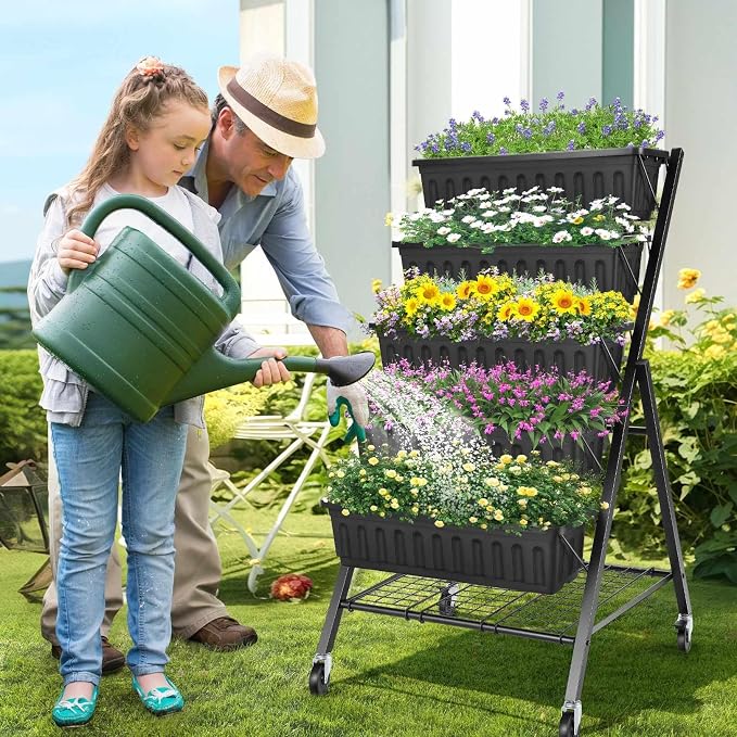 SEJOV 5-Tier Raised Garden Bed, 4FT Vertical Garden Planter - Image 2