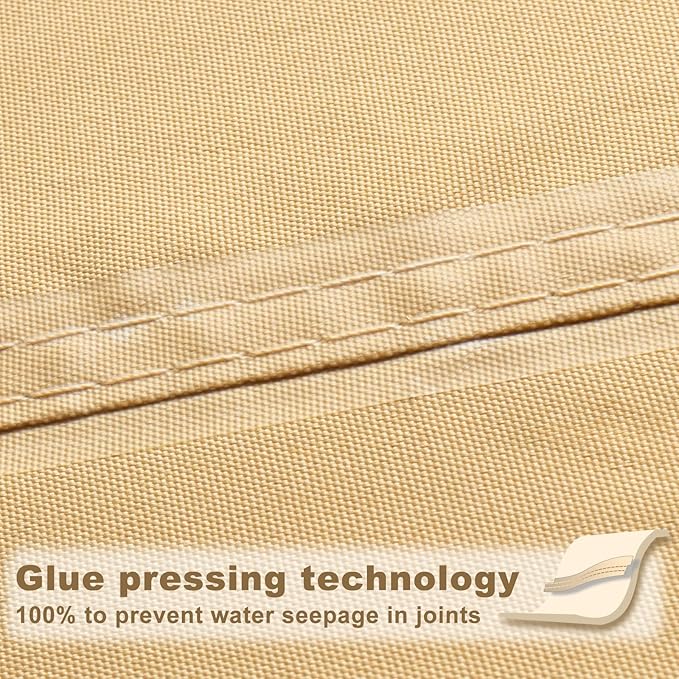 SUNNY GUARD Waterproof Sun Shade Sail 14'x14'x14' Sand Triangle UV Block - Image 3