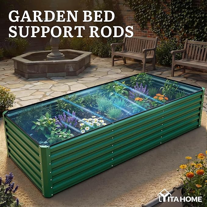 YITAHOME 8x4x2ft 2pcs Large Raised Garden Bed, Galvanized Metal Planter Box - Image 7