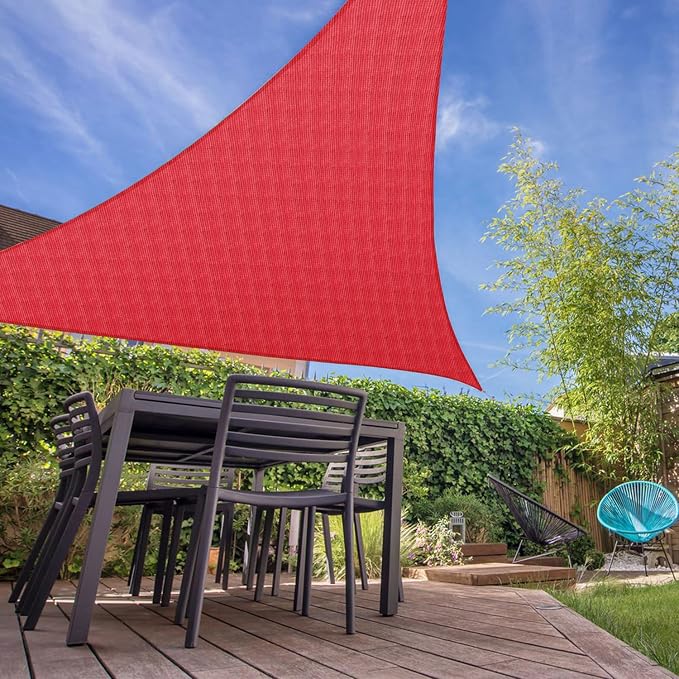 E&K Sunrise 28' x 28' x 28' Sun Shade Sail Triangle Canopy Shade Cover UV Block - Image 7