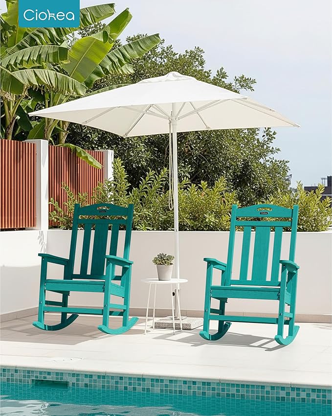 Ciokea Oversized Outdoor Rocking Chair, 380lbs Heavy-Duty Large Patio Rocker - Image 2