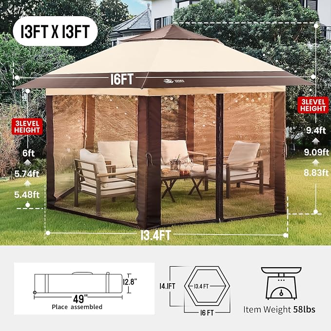 CROWN SHADES 13x13 Pop Up Gazebo - Image 6