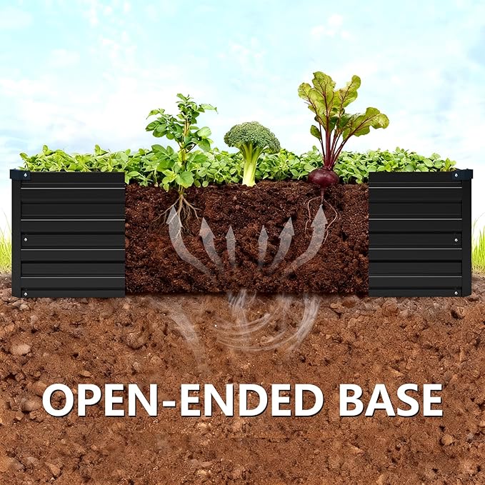 Vengarus 8x2x1FT Galvanized Raised Garden Bed Kit, Outdoor Metal Planter Box - Image 3