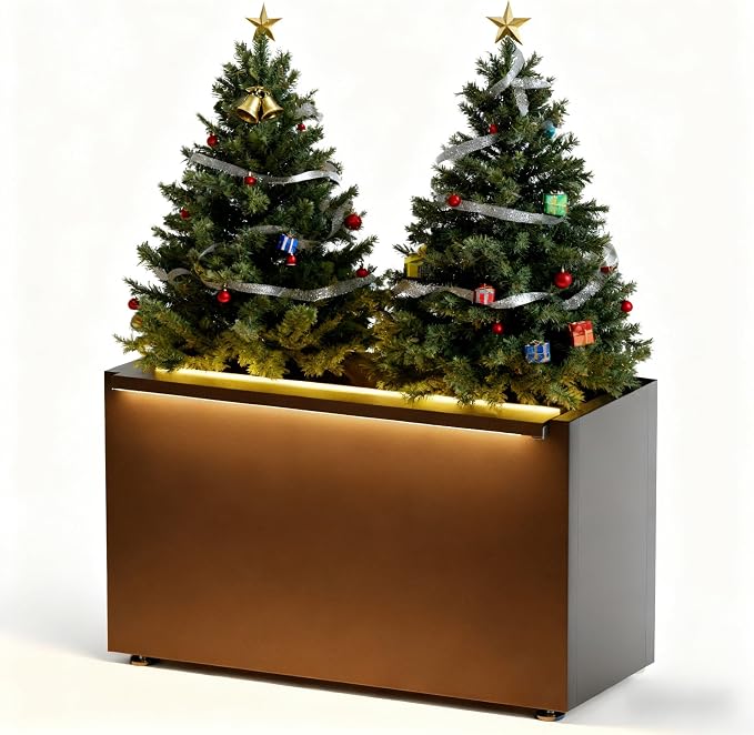 GSK 30" L Black LED Metal Planter Rectangle Flower Box Light Strips ×2 - Image 5