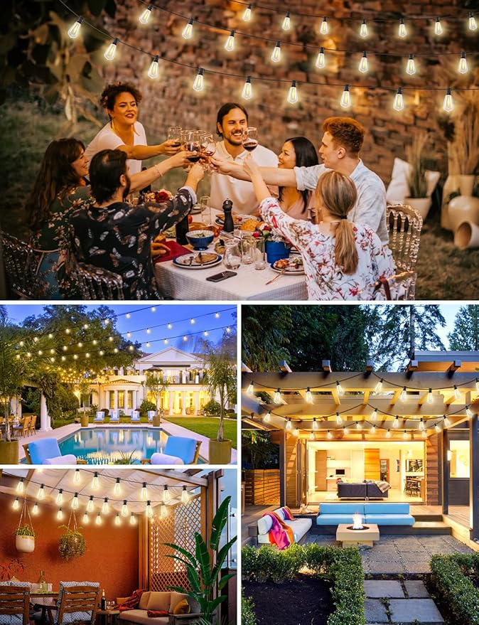 Brightever LED Outdoor String Lights, 150FT Dimmable Patio Lights - Image 7
