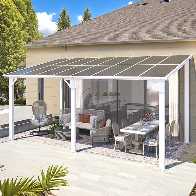 AECOJOY 16' x 8' White Gazebo Outdoor Pergola by AECOJOY