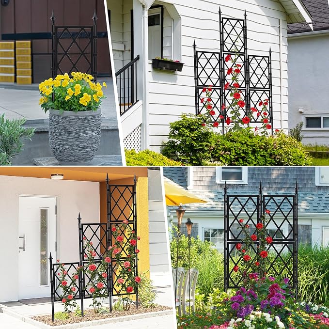 5.25FT Garden Trellis for Climbing Plants Outdoor, Metal Wall Lattice Climbing - Image 5