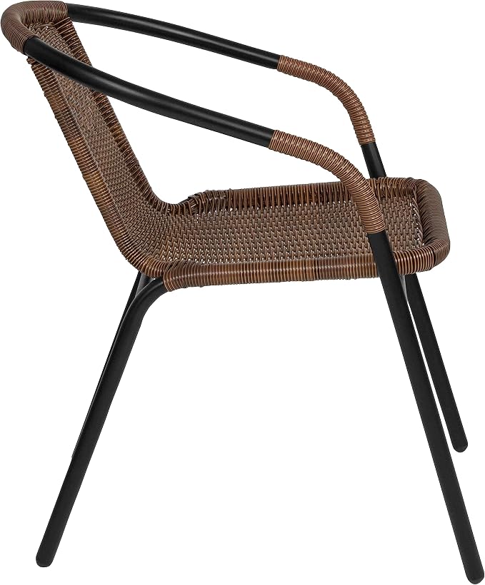 Flash Furniture Lila Modern Rattan Indoor/Outdoor Stackable Dining Chairs - Image 9