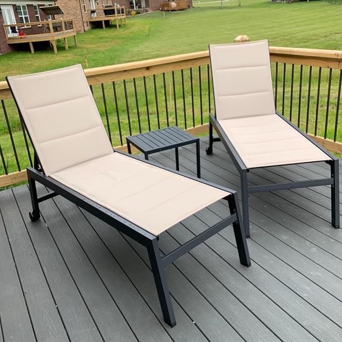 PURPLE LEAF Outdoor Patio Chaise Lounge Set of 2 Aluminum Lounge Chair - Image 8