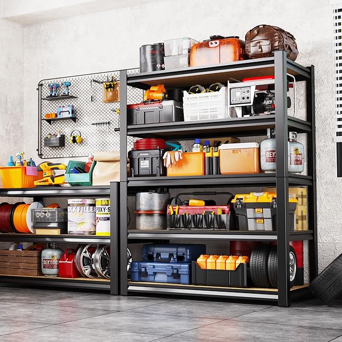 Set of 3 Garage Shelving Heavy Duty Storage Shelves, Metal Adjustable Shelving - Image 2