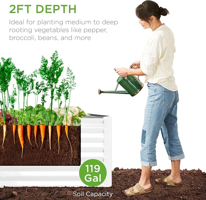 Best Choice Products 4x2x2ft Outdoor Metal Raised Garden Bed, Deep Root Box - Image 4