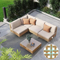 Grand patio 5-Piece Wicker Patio Furniture Set, Boho Outdoor Sectional Sofa by GrandPatio