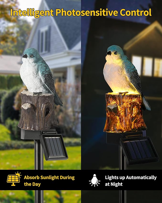 iStatue Bird Solar Decorative Garden Stake Lighting, Waterproof Cute Animal - Image 2